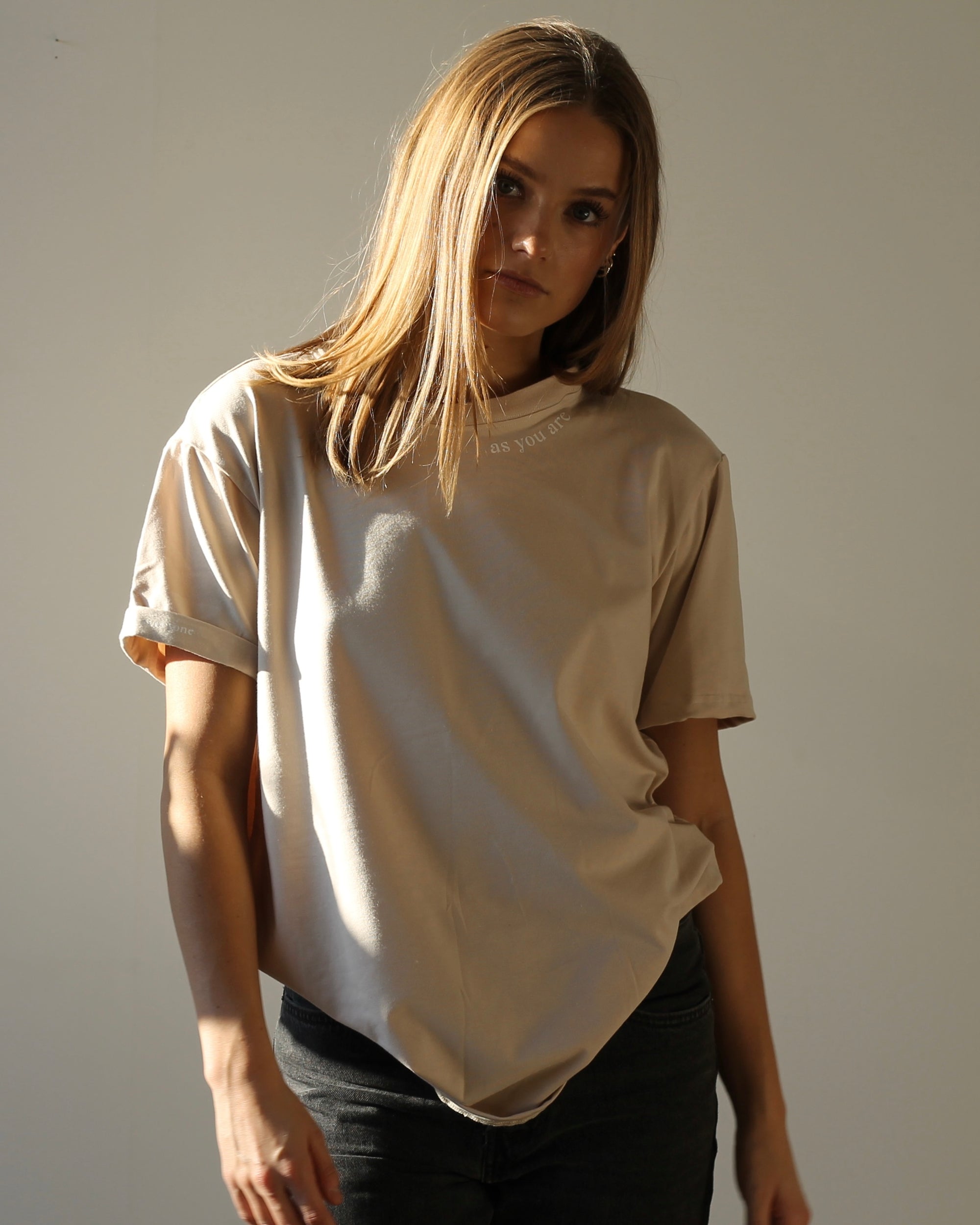 Here for Everyone Cozy Beige Tee