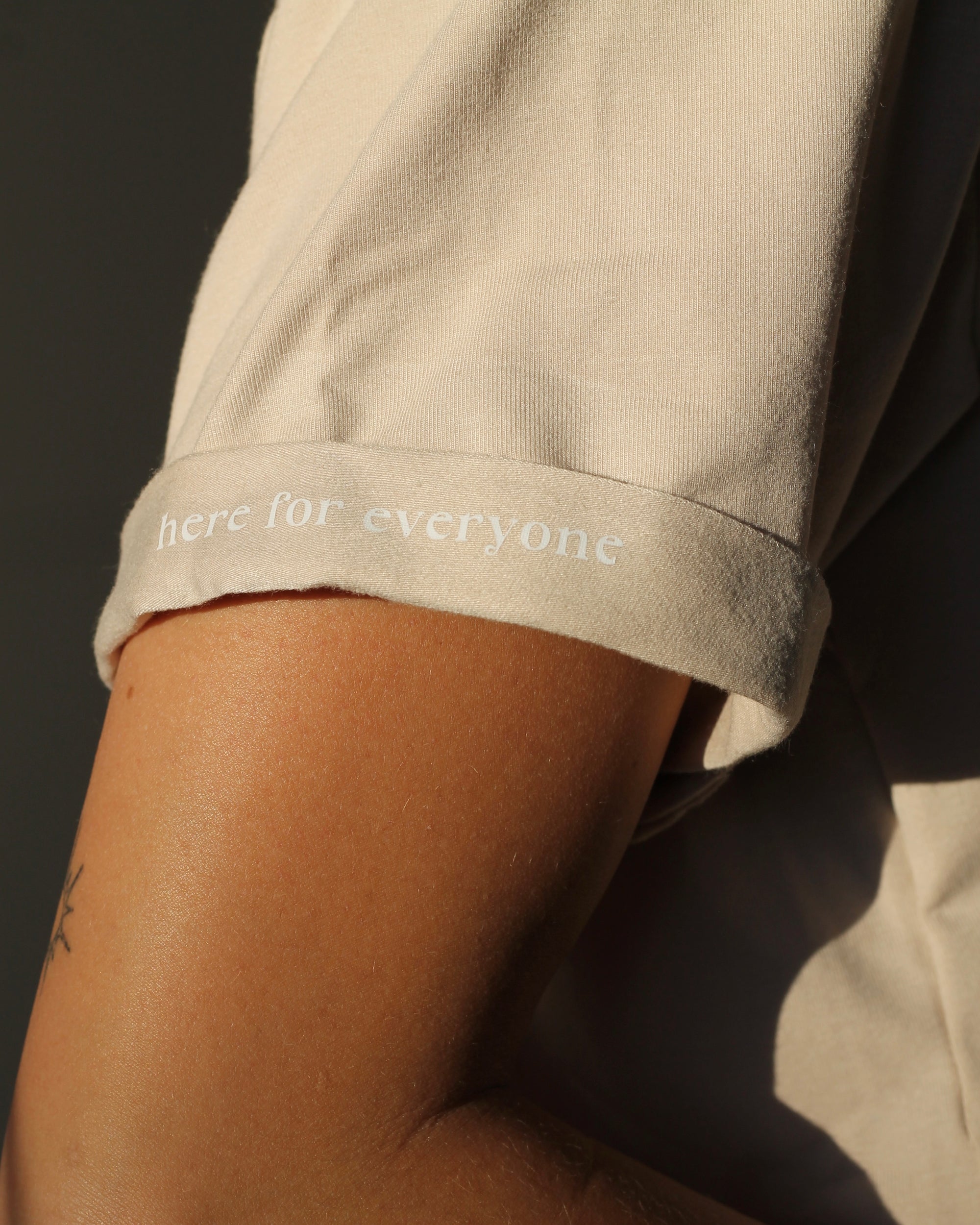 Here for Everyone Cozy Beige Tee